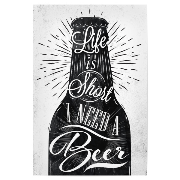 Poster 30x20 cm "I Need A Beer II" artboxONE - Essen & Trinken,Schwarzweiß