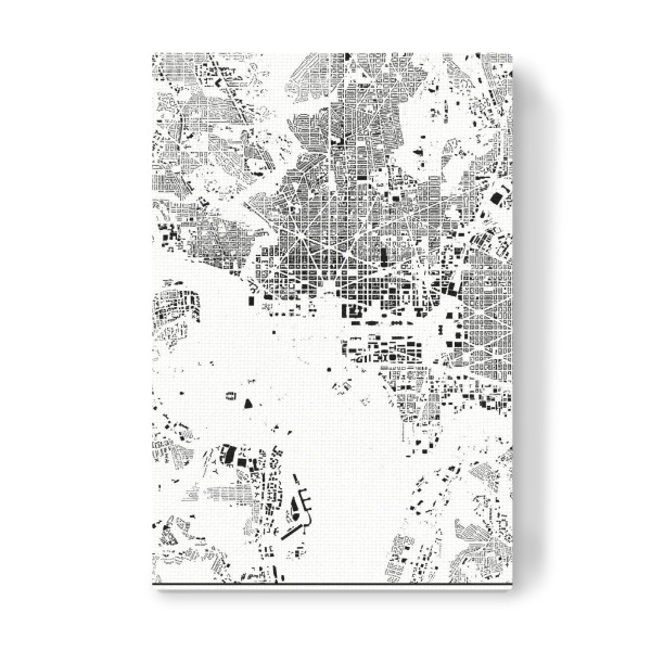 Leinwandbild "Washington, USA - Schwarzplan" artboxONE - Städte,Schwarzweiß,Architektur,Städte / Washington,Kartografie