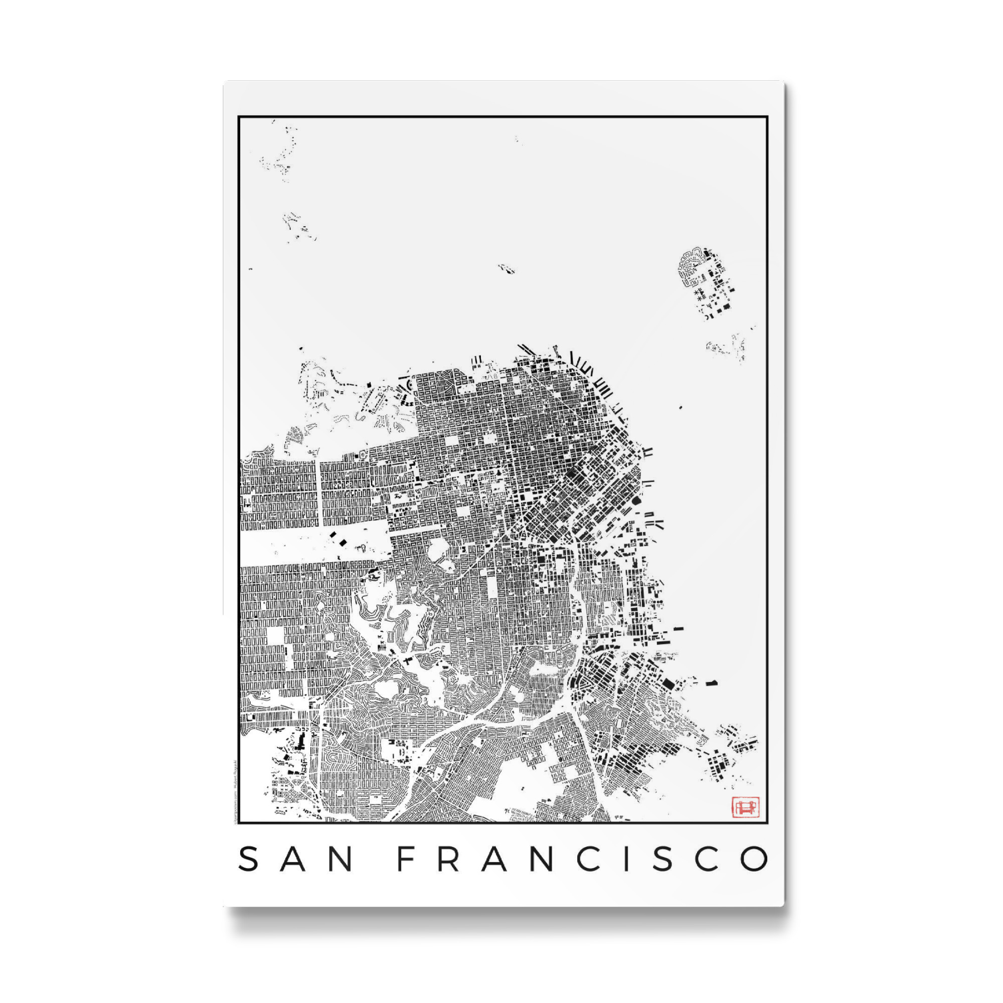 Galerie-Print "San Francisco, USA - Schwarzplan" 75x50 cm artboxONE