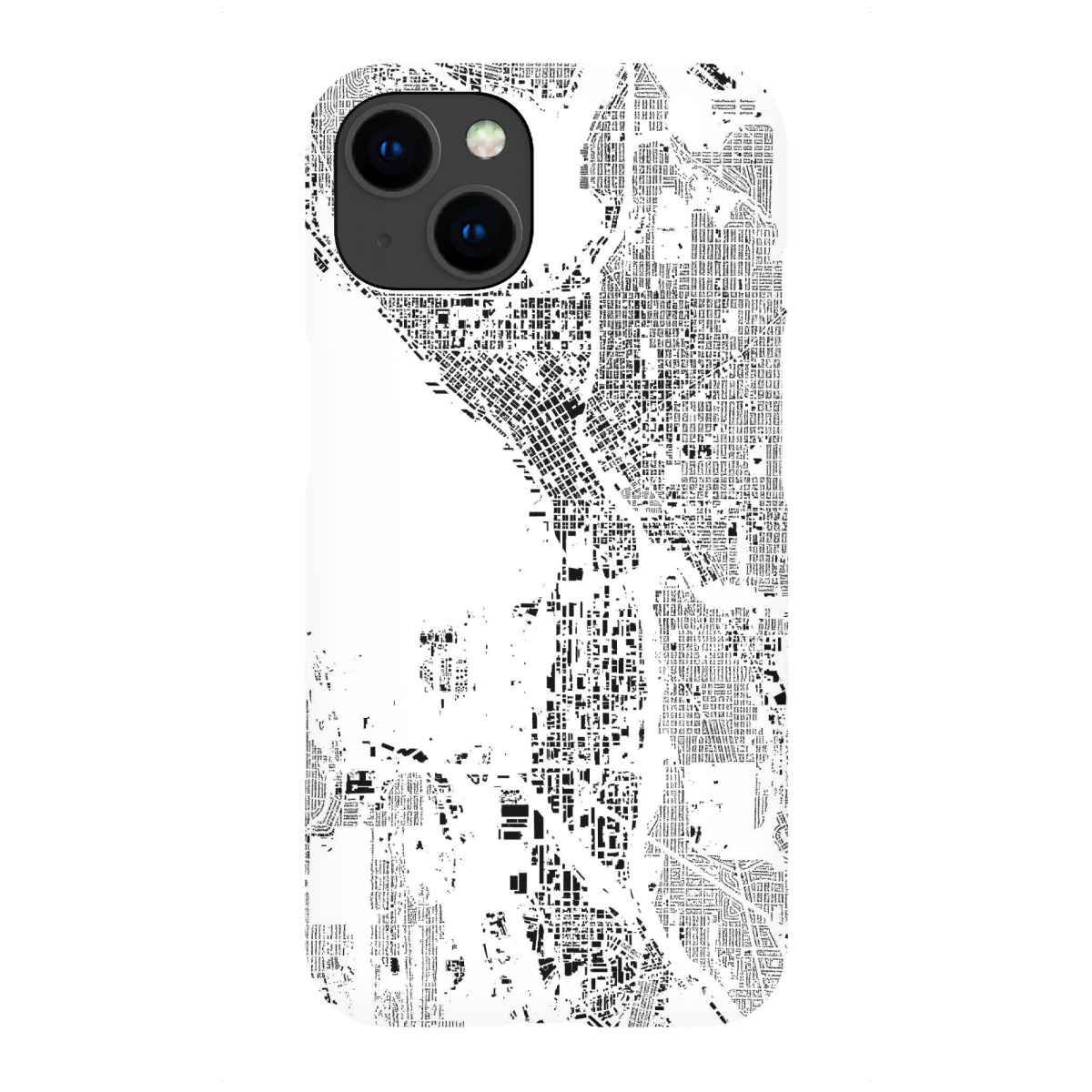 iPhone "Seattle, USA - Schwarzplan" Premium-Case Handyhülle artboxONE