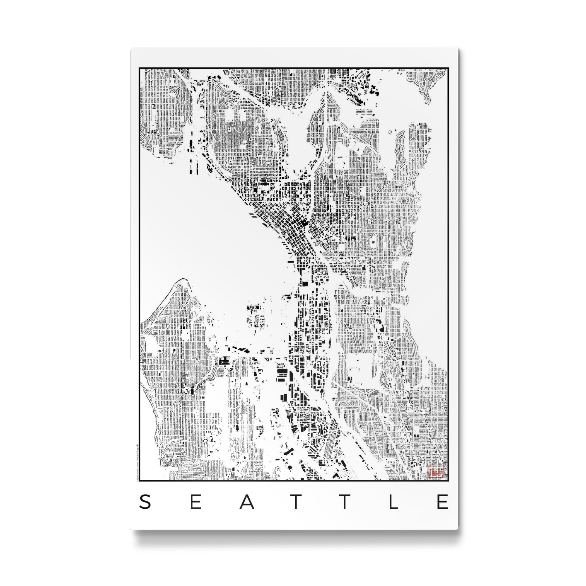 Galerie-Print "Seattle, USA - Schwarzplan" 30x20 cm artboxONE