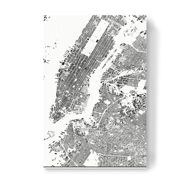 Leinwandbild "New York, USA - Schwarzplan" artboxONE - Städte,Städte / New York,Schwarzweiß,Architektur,Kartografie