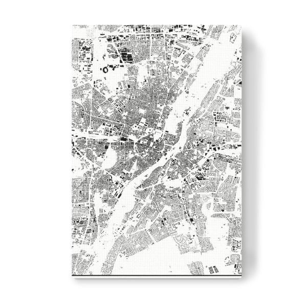 Leinwandbild "München, Deutschland - Schwarzplan" artboxONE - Städte,Städte / München,Schwarzweiß,Kartografie