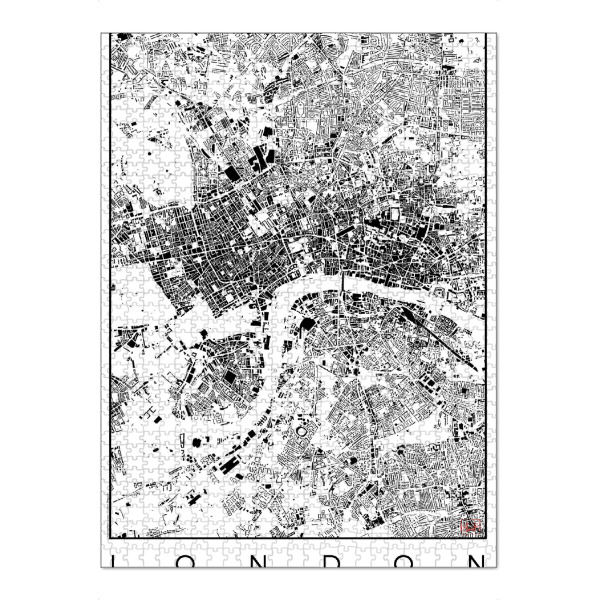 Puzzle Ravensburger "London, Großbritannien - Schwarzplan" artboxONE - Städte,Städte / London,Schwarzweiß,Kartografie