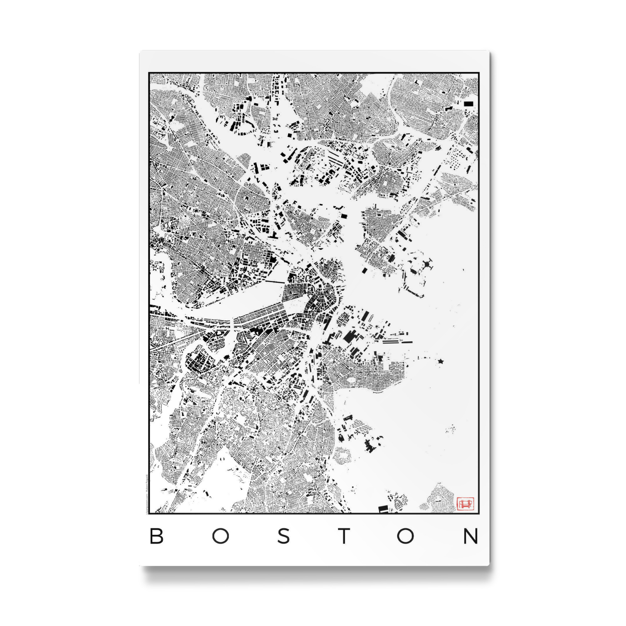 Galerie-Print "Boston, USA - Schwarzplan" 30x20 cm artboxONE