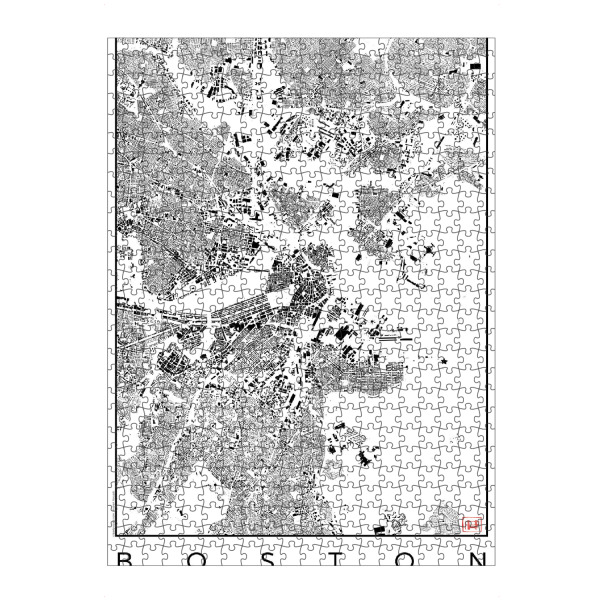 artboxONE Puzzle "Boston, USA - Schwarzplan" artboxONE - Städte,Schwarzweiß,Architektur,Städte / Boston,Kartografie