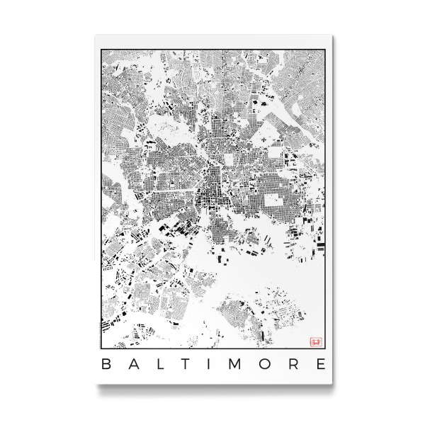 Galerie-Print "Baltimore, USA - Schwarzplan" 30x20 cm artboxONE