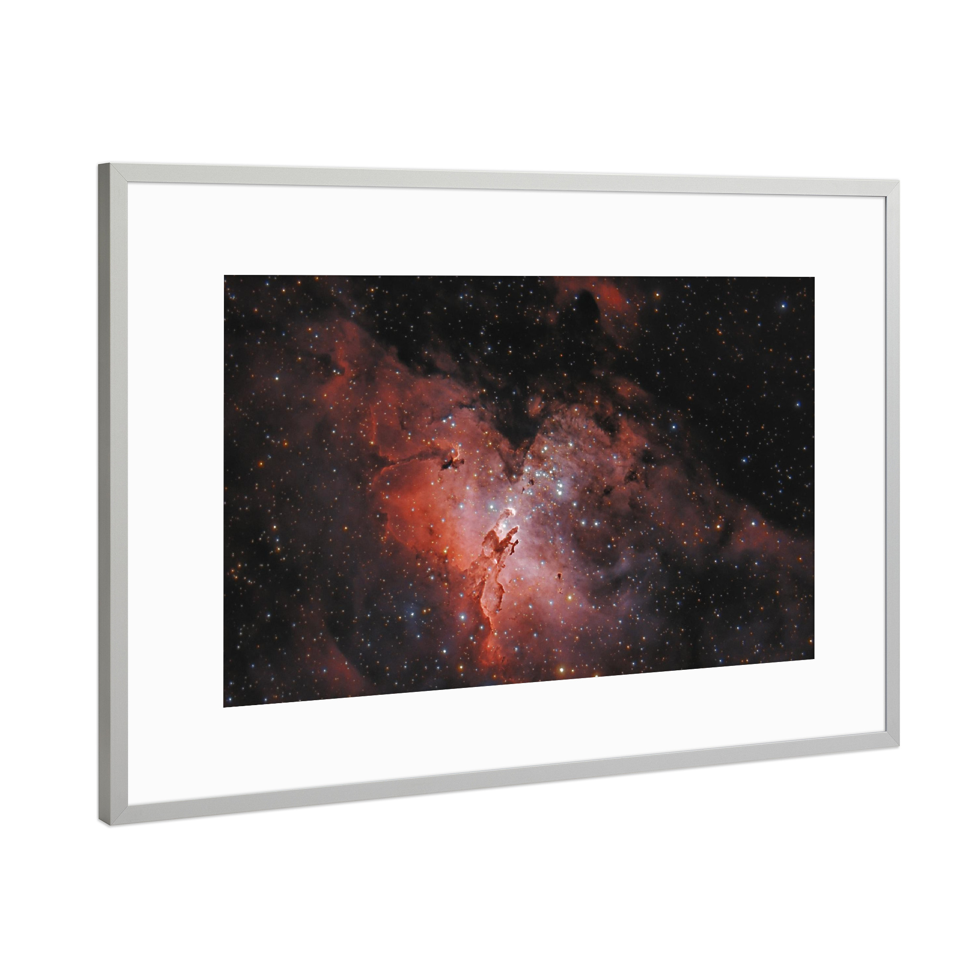 Poster mit Rahmen Silber "Adlernebel M16" artboxONE - Natur,Fiktion,Galaxy