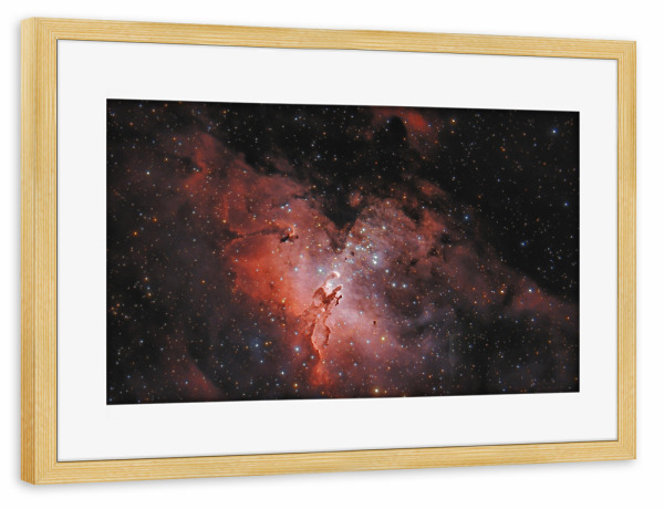 Poster mit Rahmen kiefer "Adlernebel M16" artboxONE - Natur,Fiktion,Galaxy