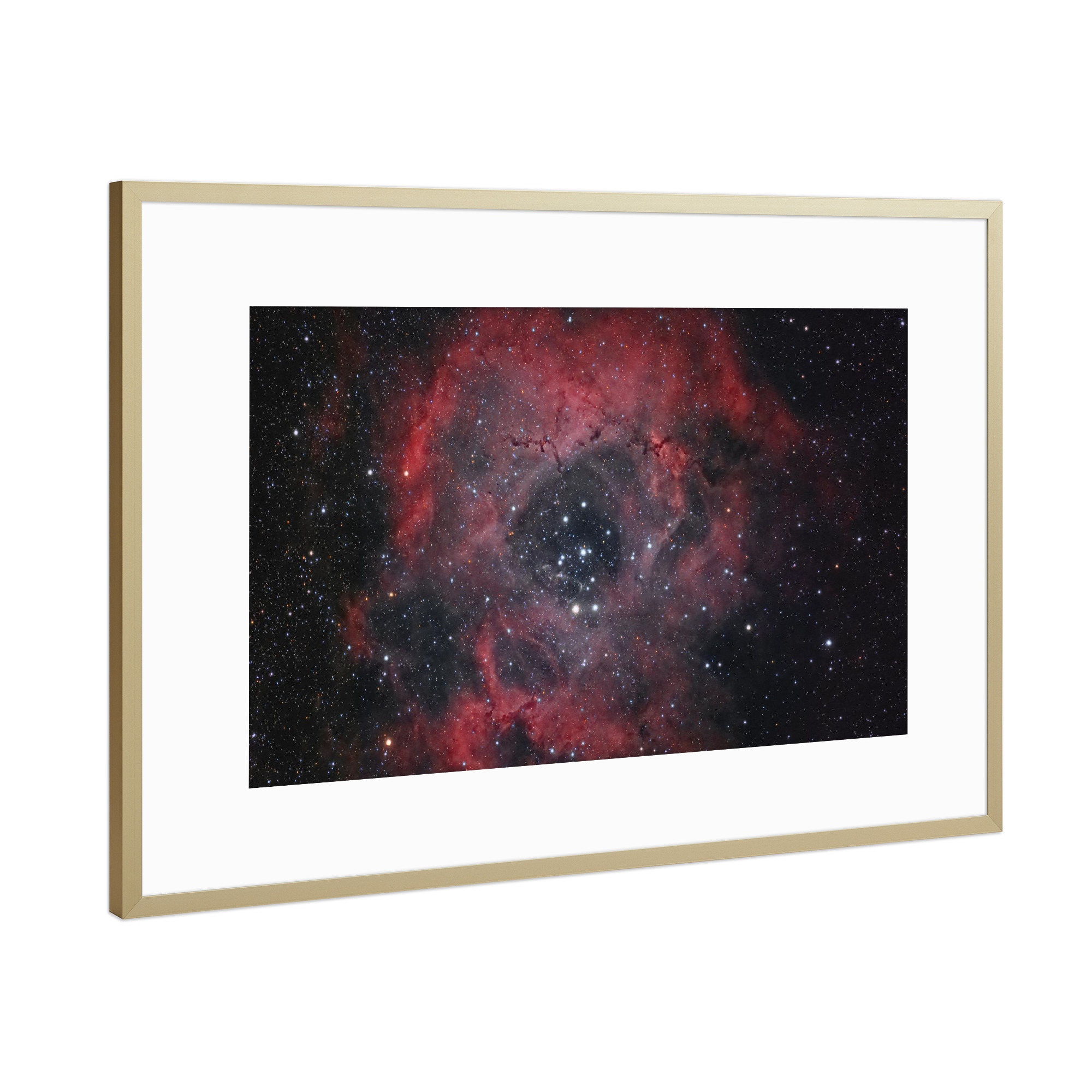 Poster mit Rahmen Gold "Rosettennebel NGC 2237" artboxONE - Natur,Fiktion,Galaxy