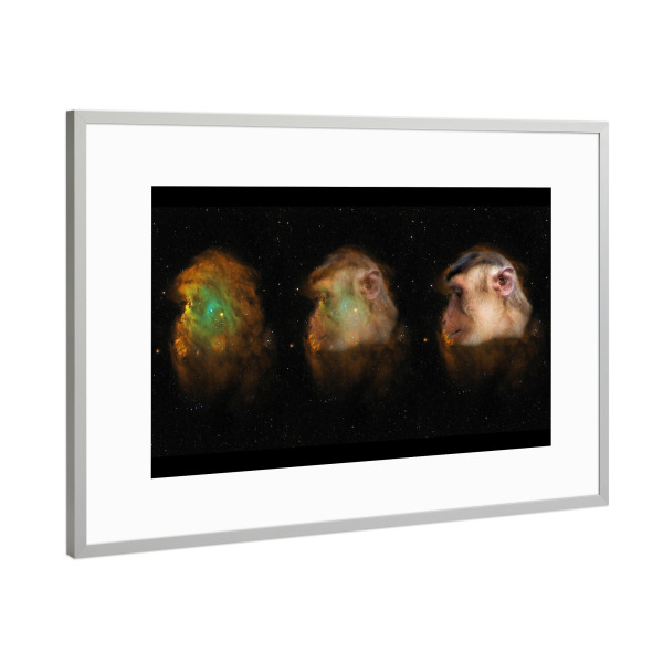 Poster mit Rahmen Silber "Affenkopfnebel" artboxONE - Natur,Fiktion,Galaxy