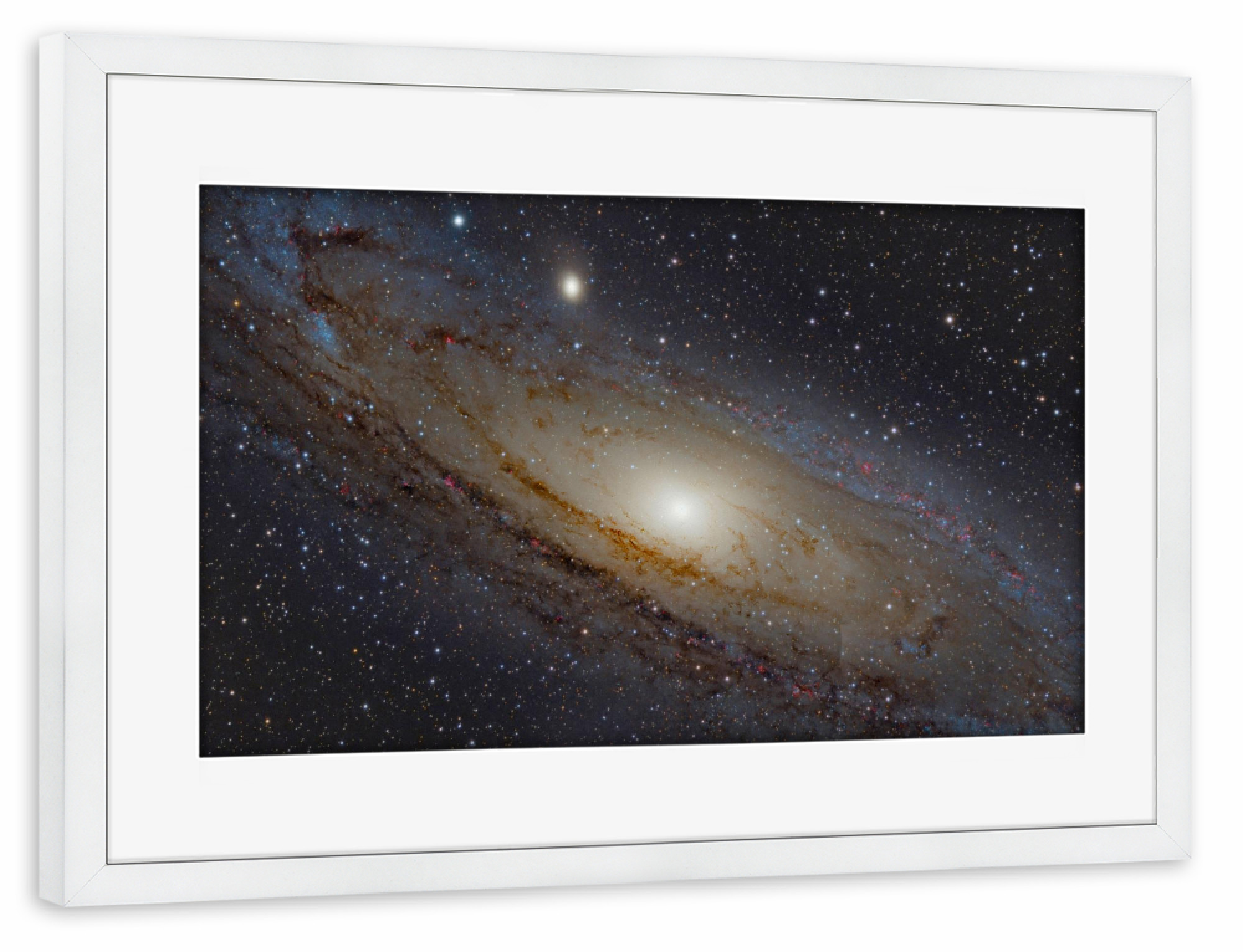 Poster mit Rahmen weiß "Emissionsnebel im Sternbild Orion" artboxONE - Natur,Galaxy