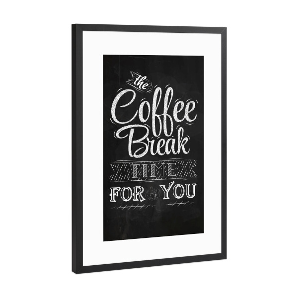 Poster mit Rahmen Schwarz (Metallic) "Coffee Break I" artboxONE - Essen & Trinken,Schwarzweiß