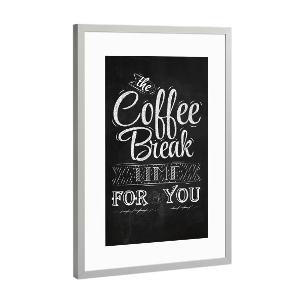 Poster mit Rahmen Silber "Coffee Break I" artboxONE - Essen & Trinken,Schwarzweiß