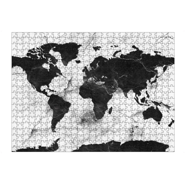 artboxONE Puzzle "World map marble black and white" artboxONE - Schwarzweiß,Kartografie