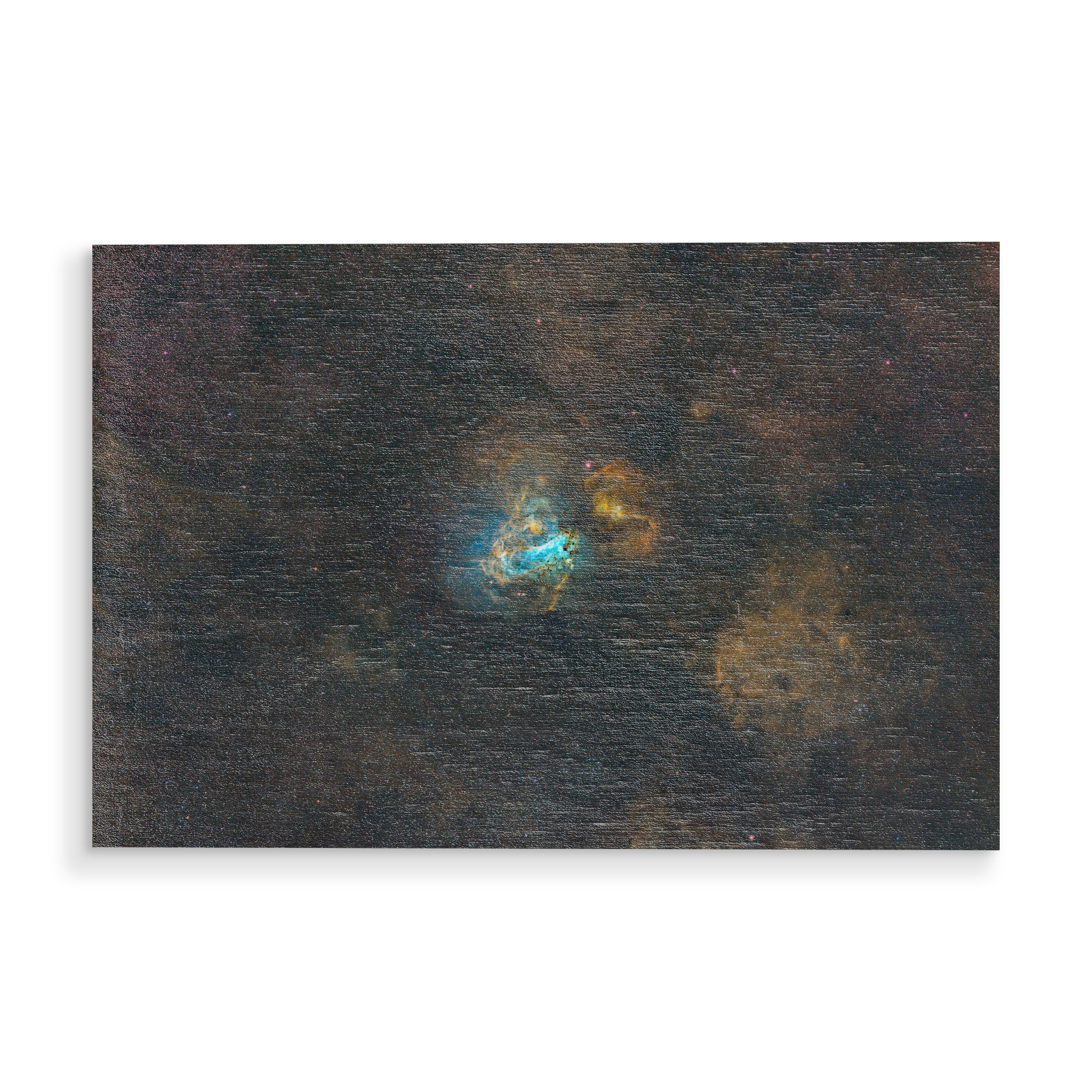 Holzbild "Messier 17" artboxONE - Natur,Galaxy - Emissionsnebel,Messier 17,Universum,Galaxie,Weltall,Weltraum,Sterne,Nebel