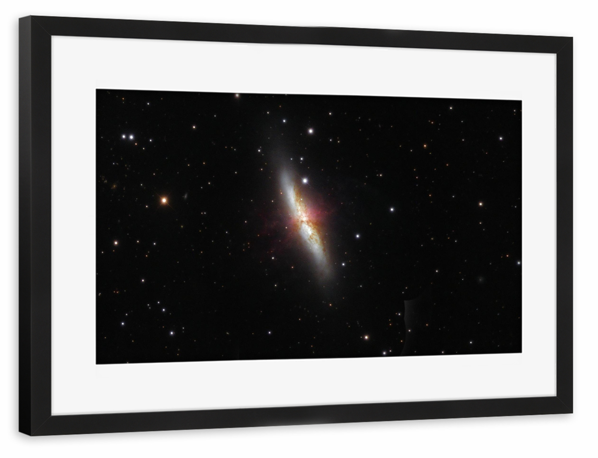 Poster mit Rahmen schwarz "Messier 82" artboxONE - Natur,Fiktion,Galaxy - Messier 82,Bodes galaxie,Universum,Galaxie,Weltall,Weltraum,Sterne,Nebel