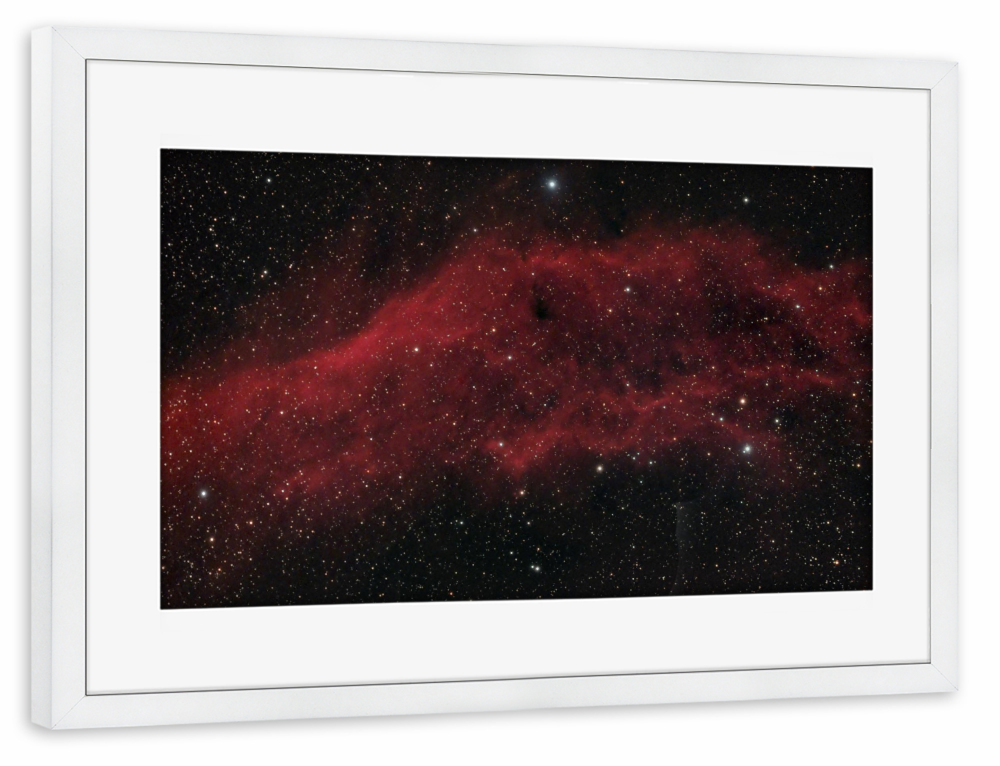 Poster mit Rahmen weiß "Kalifornianebel" artboxONE - Natur,Fiktion,Galaxy