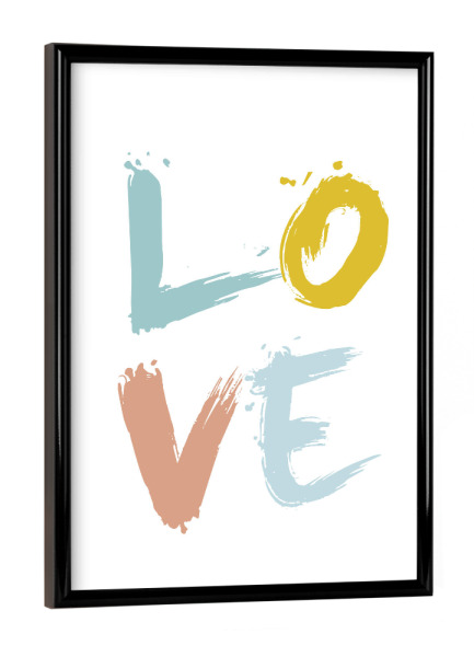 Poster mit schwarzem Rahmen "LOVE 5" artboxONE - Typografie,Liebe