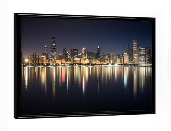 Poster mit schwarzem Rahmen "Skyline" artboxONE - Architektur,Städte / Chicago