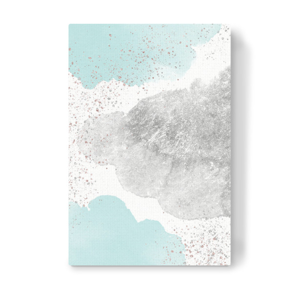Leinwandbild "Sparkling Watercolour Clouds - Silver Mint" artboxONE - Für Kinder,Abstrakt