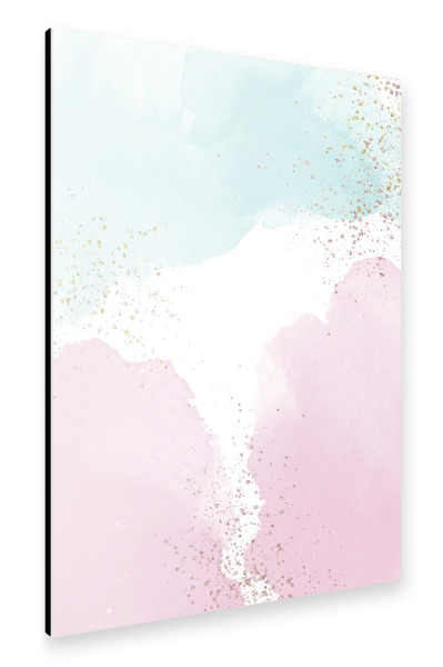 Alu-Dibond "Sparkling Watercolour Clouds - Rose Mint" 30x20 cm artboxONE