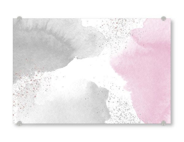 Acrylglasbild "Sparkling Watercolour Clouds - Rose Grey" artboxONE - Abstrakt