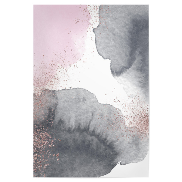 Poster 30x20 cm "Sparkling Watercolour Clouds - Black Pink" artboxONE - Abstrakt