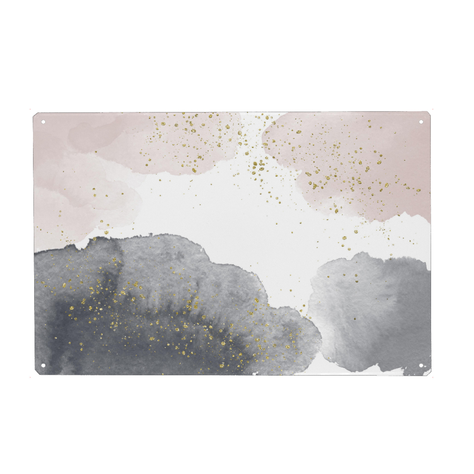 Metall Poster "Sparkling Watercolour Clouds - Black Nude" artboxONE - Abstrakt
