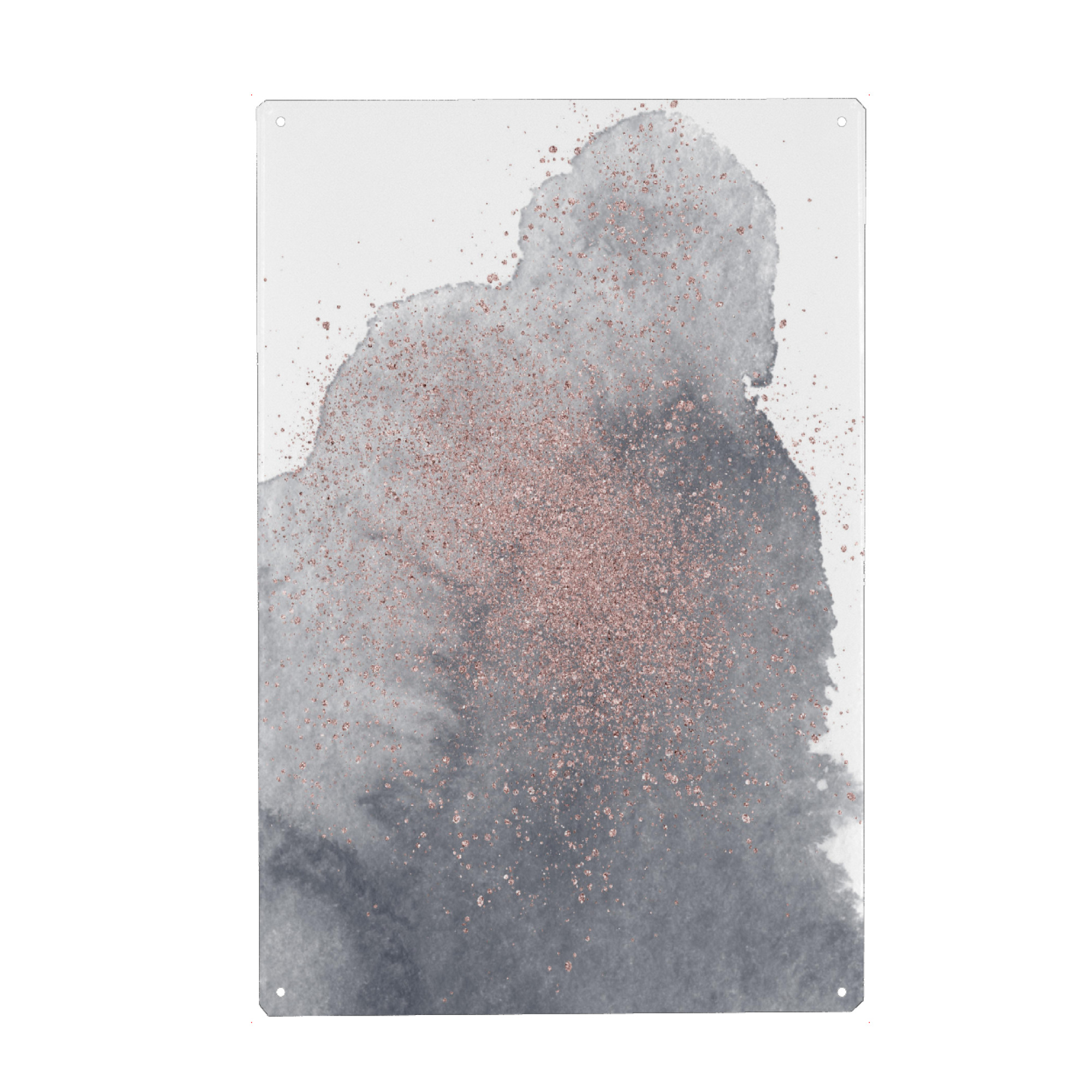 Metall Poster "Rose Gold Sparkles on Black Watercolour III" artboxONE - Abstrakt