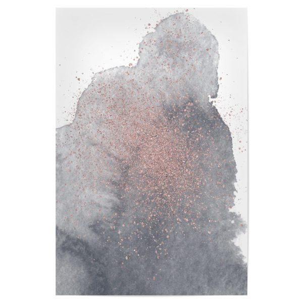 Poster "Rose Gold Sparkles on Black Watercolour III" artboxONE - Abstrakt