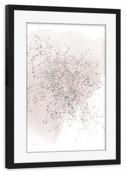 Poster mit Rahmen schwarz "Sparkles on Nude Watercolour" artboxONE - Abstrakt - Roségold,Glitzer,Wasserfarbe,Aquarell