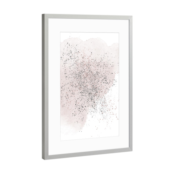 Poster mit Rahmen Silber "Sparkles on Nude Watercolour" artboxONE - Abstrakt - Roségold,Glitzer,Wasserfarbe,Aquarell