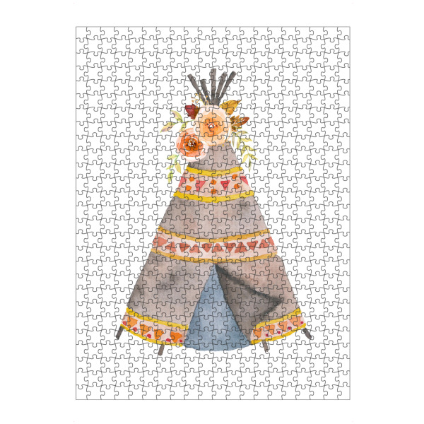 artboxONE Puzzle "Watercolor Tepee" artboxONE - Für Kinder,Schwarzweiß