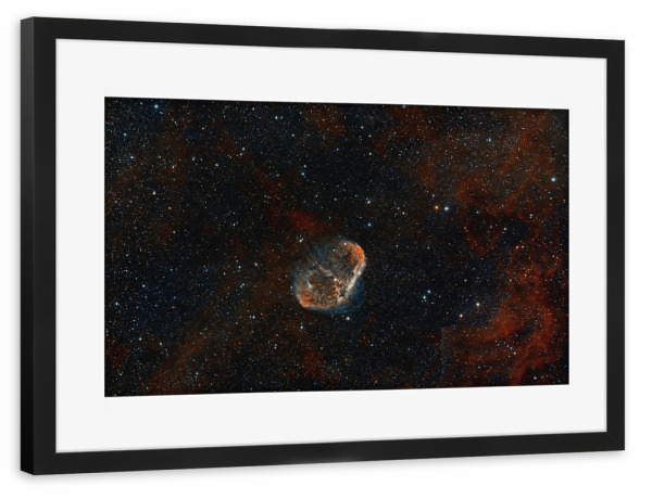 Poster mit Rahmen schwarz "Crescent Nebel" artboxONE - Natur,Fiktion,Galaxy