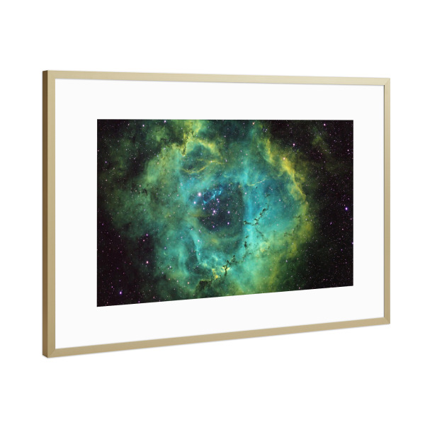 Poster mit Rahmen Gold "Rosettennebel" artboxONE - Natur,Fiktion,Galaxy