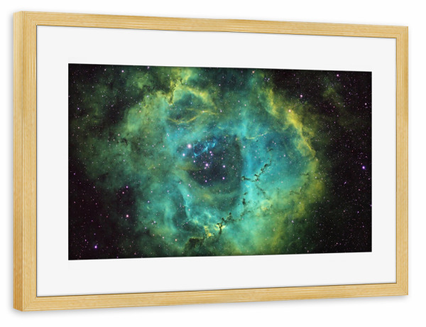 Poster mit Rahmen kiefer "Rosettennebel" artboxONE - Natur,Fiktion,Galaxy