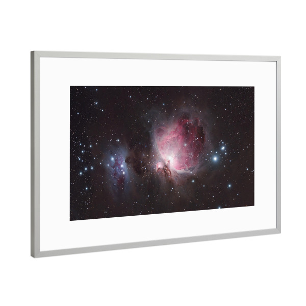 Poster mit Rahmen Silber "Orionnebel" artboxONE - Natur,Fiktion,Galaxy