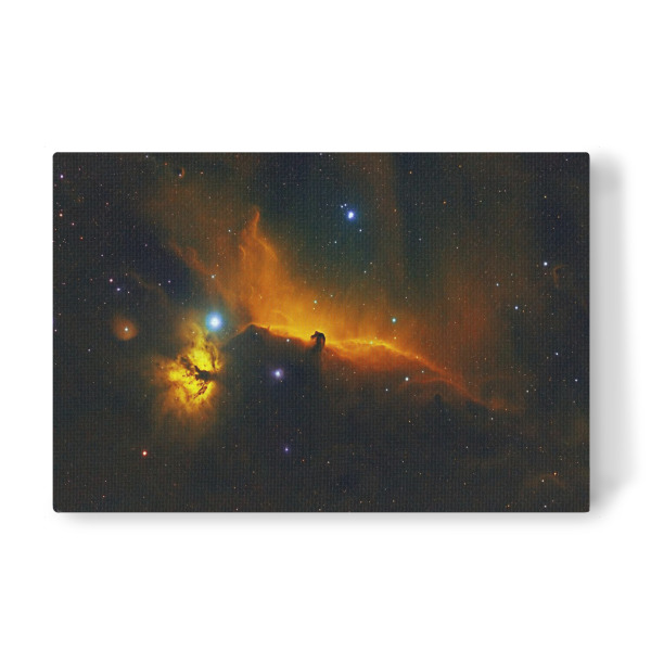 Leinwandbild "Flammen- und Pferdekopfnebel in den Farben der Hubble-Palette" artboxONE - Natur,Fiktion