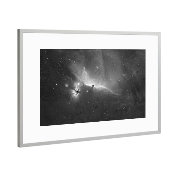 Poster mit Rahmen Silber "Flammen- und Pferdekopfnebel in Ha(alpha)" artboxONE - Natur,Fiktion