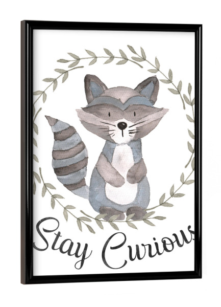 Poster mit schwarzem Rahmen "Stay Curious 3" artboxONE - Für Kinder,Schwarzweiß