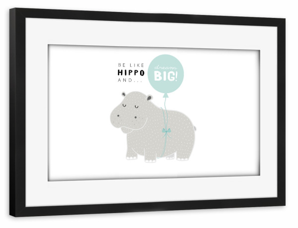Poster mit Rahmen schwarz "Dream BIG!" artboxONE - Für Kinder,Tiere