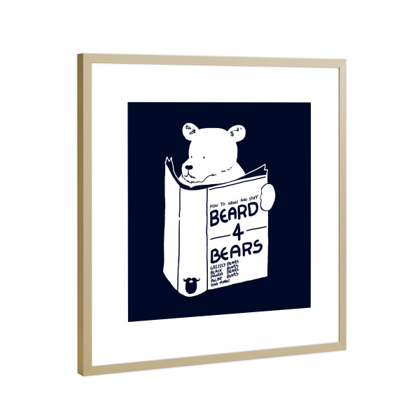 Poster mit Rahmen Gold "Beard for Bears" artboxONE - Tiere