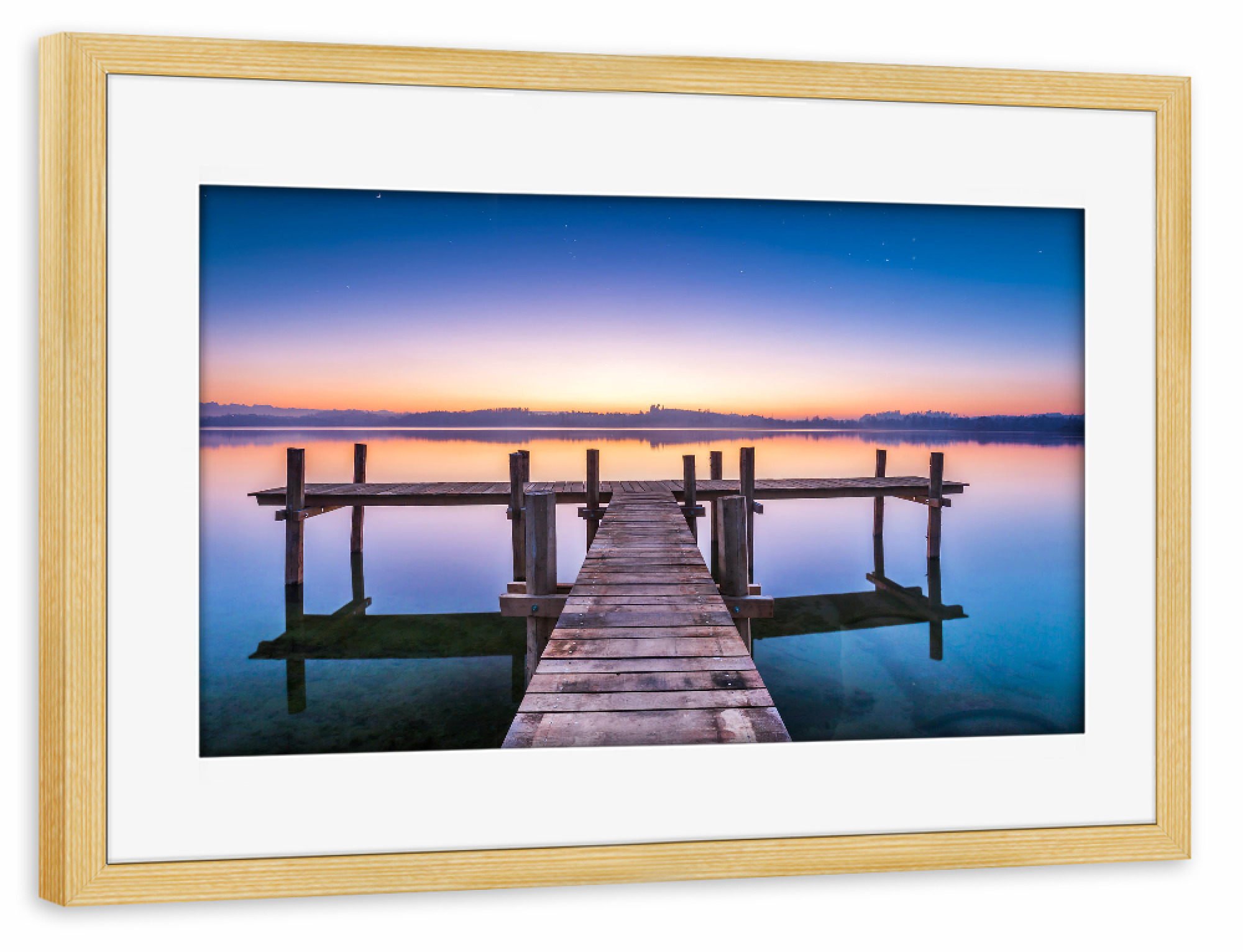 Poster mit Rahmen kiefer "Steg #1" artboxONE - Natur,Reise,Reise / Strand und Meer
