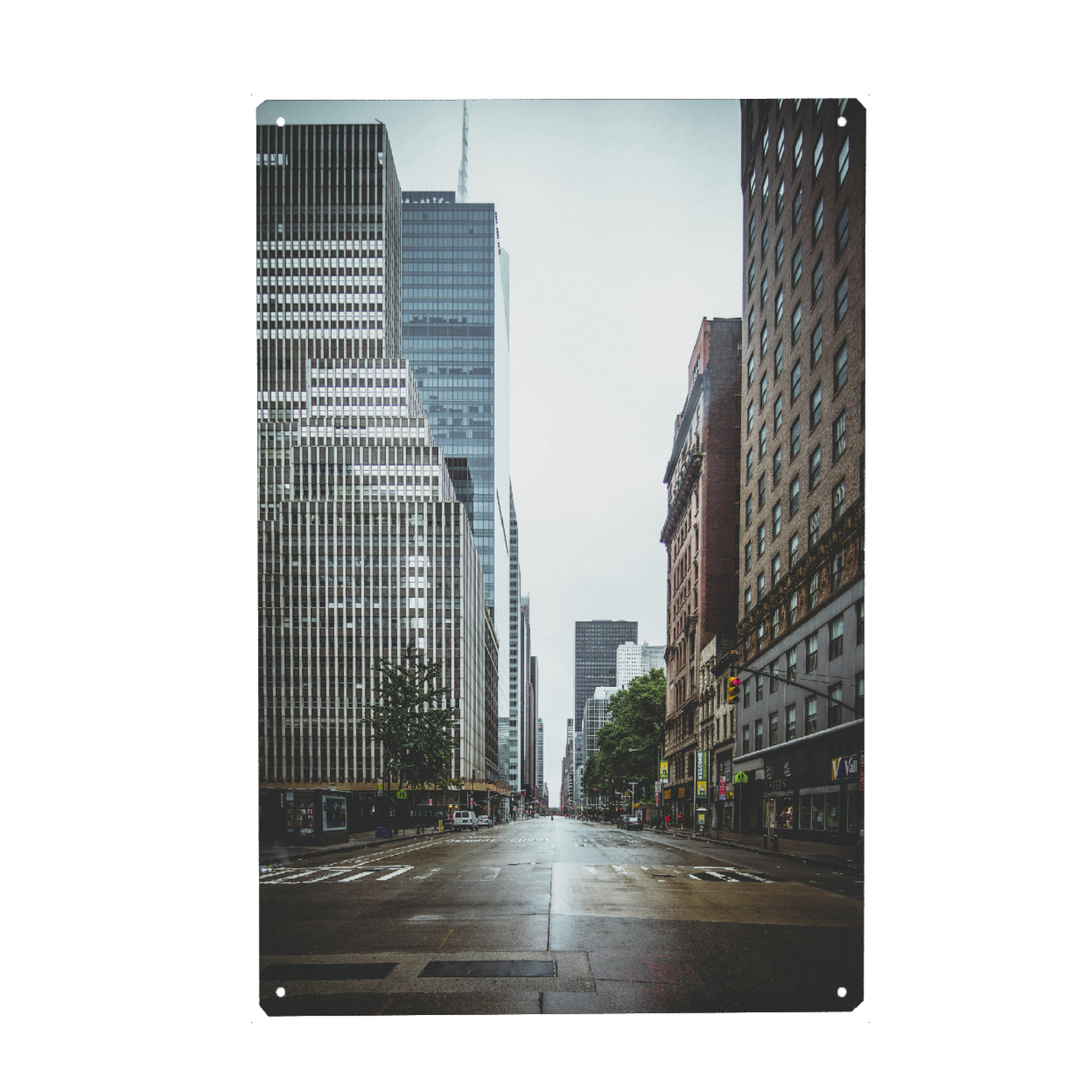 Metall Poster "Empty Streets in New York" artboxONE - Städte,Städte / New York
