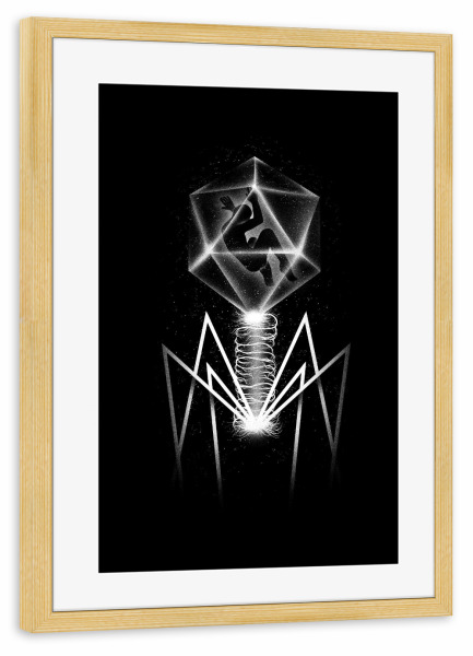 Poster mit Rahmen kiefer "Bacteriophage" artboxONE - Fiktion - Bakteri,Dna,Natur,Mensch,Weltraum,Abstrakt,Geometrisch