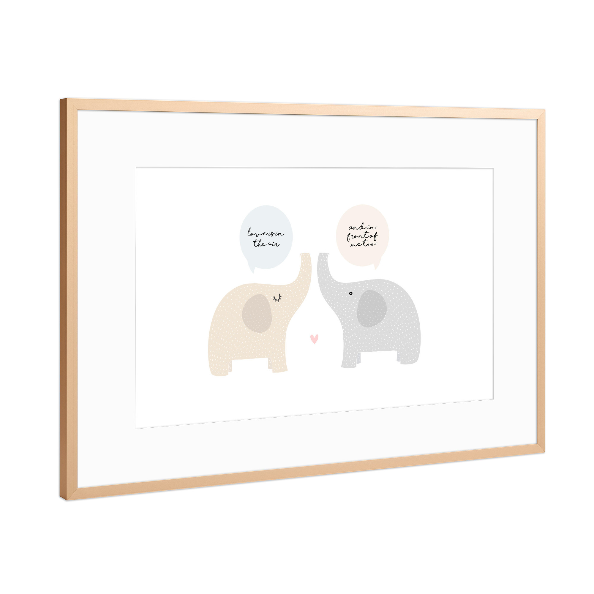 Poster mit Rahmen Kupfer "Love is in the air" artboxONE - Natur,Für Kinder,Tiere