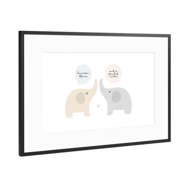 Poster mit Rahmen Schwarz (Metallic) "Love is in the air" artboxONE - Natur,Für Kinder,Tiere