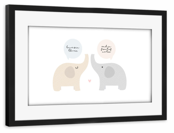 Poster mit Rahmen schwarz "Love is in the air" artboxONE - Natur,Für Kinder,Tiere