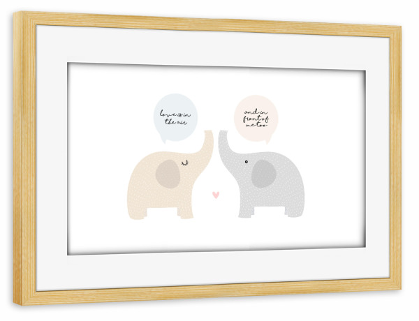 Poster mit Rahmen kiefer "Love is in the air" artboxONE - Natur,Für Kinder,Tiere